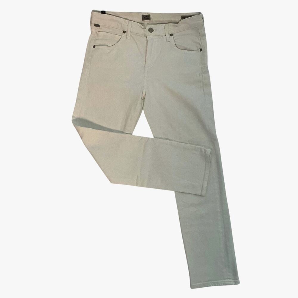 CITIZEN OF HUMANITY Elsa Mid Rise Slim Fit Crop White Embroidered Jeans Size 28 - Picture 3 of 15